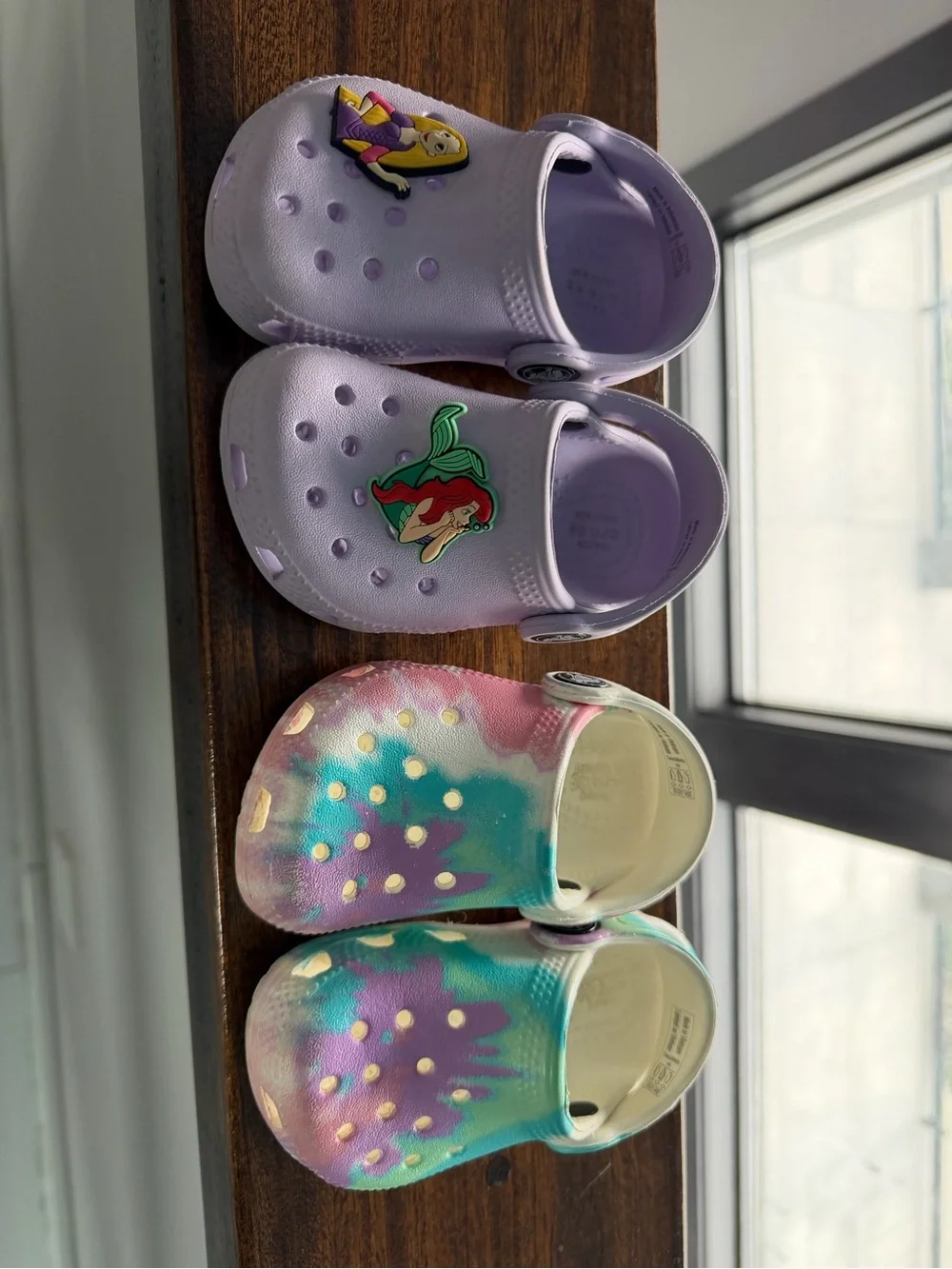 CROCS Kids Lilac and Tie-Dye Teal/Pink Clogs - 2-Pack
